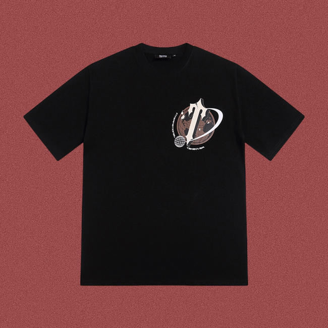 Trapstar Orbital Crest Small Logo Tee - Black Hover Image