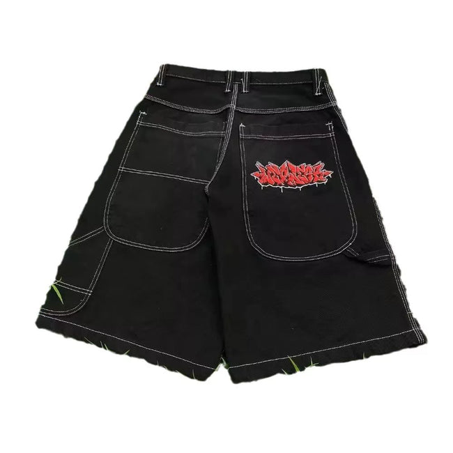 High street JNCO pattern embroidered jeans - hip-hop style loose and wide-leg casual pants Main Image