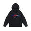Trapstar Style Autumn/Winter Red-White-Blue Gradient Hoodie - Black