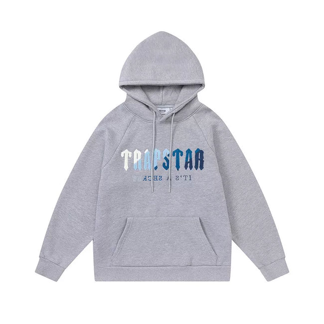 Trapstar Style Autumn/Winter Blue-Grey Gradient Hoodie - Heather Grey Hover Image