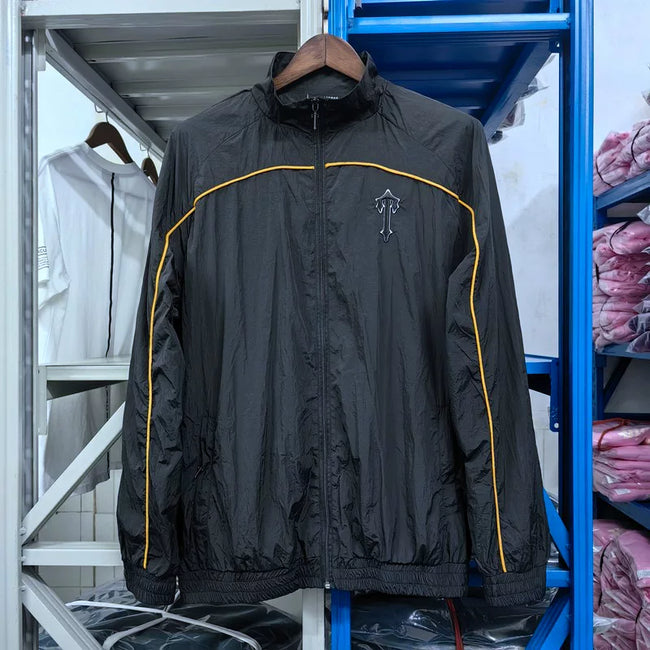 Trapstar Piping Track Jacket - Black/Yellow Hover Image