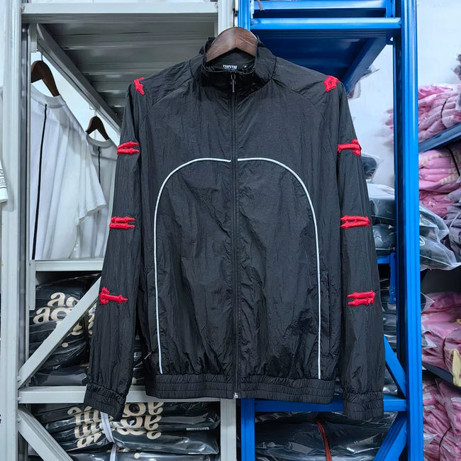 Trapstar Piping Track Jacket - Black/Red Hover Image