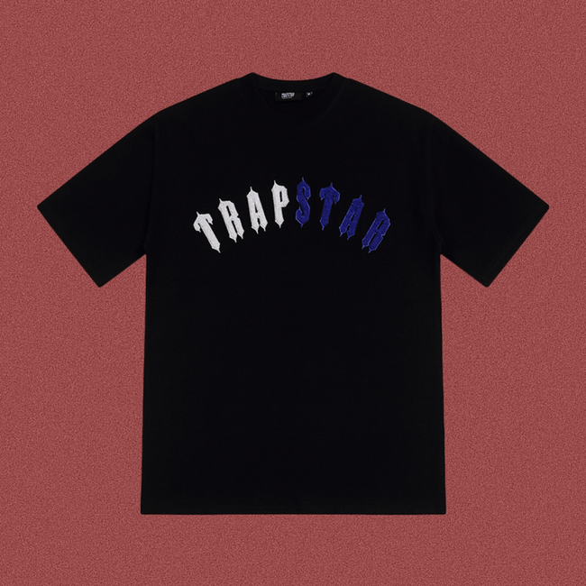 Trapstar Gradient Arch Logo Tee - Black/Blue Hover Image