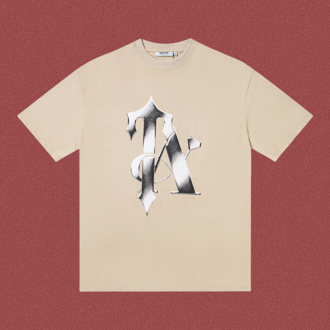 Trapstar Metallic Interlocked "TA" Graphic Tee - Sand/Khaki Hover Image