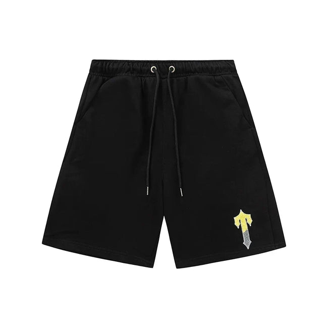 Trapstar Irongate Arch Small T Sweat Shorts - Black/Yellow Hover Image