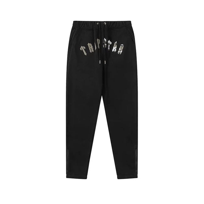 Trapstar Style Autumn/Winter Camo-Mix Hip-Print Sweatpants - Black Hover Image