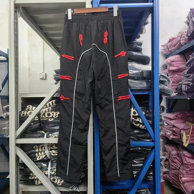 Trapstar Piping Track Pants - Black/Red Hover Image