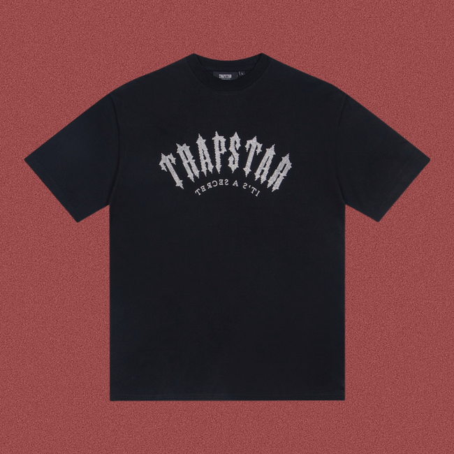 Trapstar Spiky Gothic Arch Logo Tee - Black Hover Image