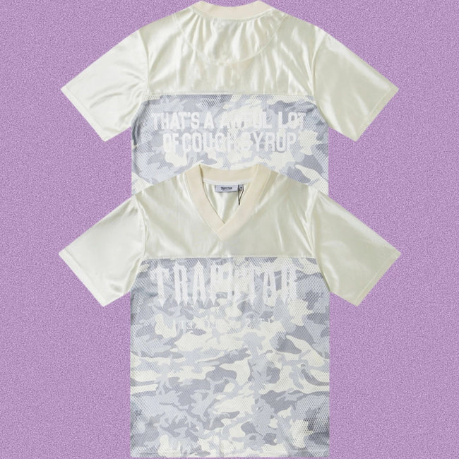 Trapstar V-Neck Camo Soccer Jersey - Off-White/Grey Hover Image