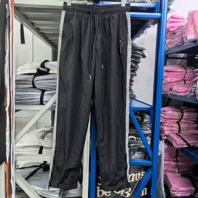 Trapstar Side Stripe Technical Track Pants - Black/Grey Hover Image