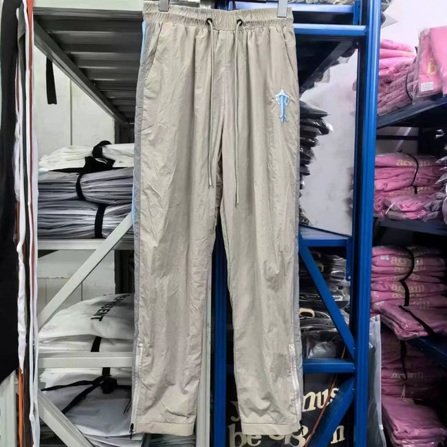 Trapstar Side Stripe Technical Track Pants - Sand/Khaki Hover Image