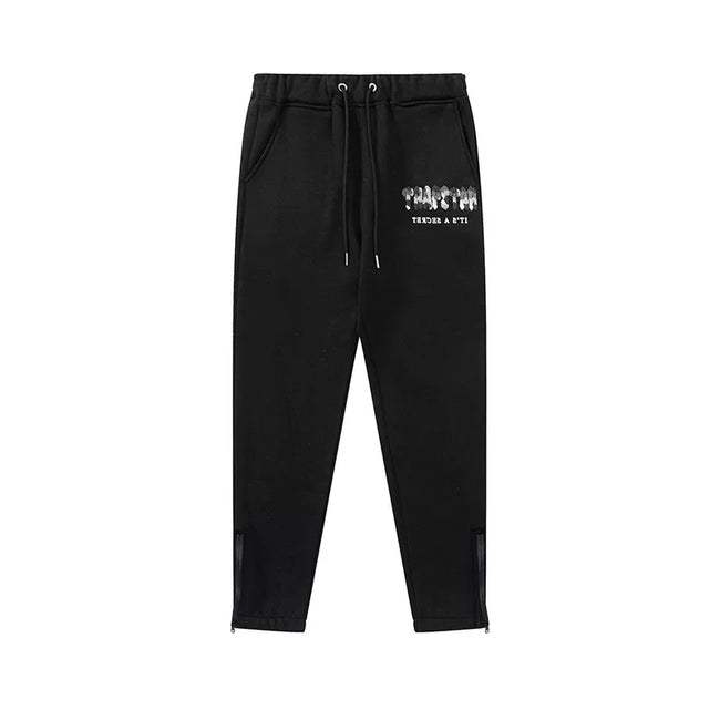 Trapstar Style Autumn/Winter Decoded Hip-Print Sweatpants - Black Hover Image