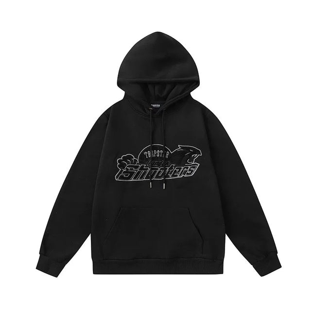 Trapstar Style Autumn/Winter Subtle Shooters Graphic Hoodie - Black Hover Image