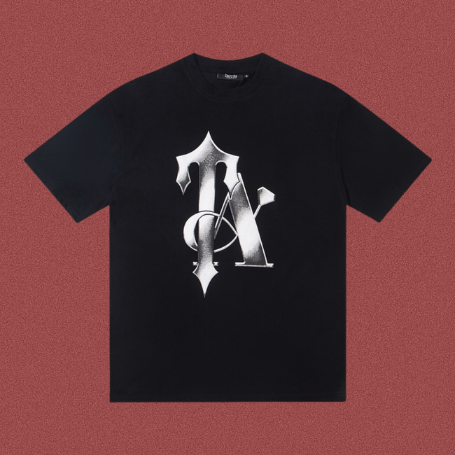 Trapstar Metallic Interlocked "TA" Graphic Tee - Black Hover Image