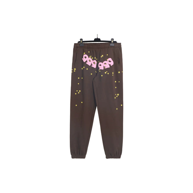 Sp5der sweatpants - 555 foam letter star print American streetwear long pants, trendy brand, elasticated cuffs, casual pants Main Image