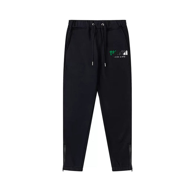 Trapstar Style Autumn/Winter Green-Black-White Hip-Print Sweatpants - Black Hover Image