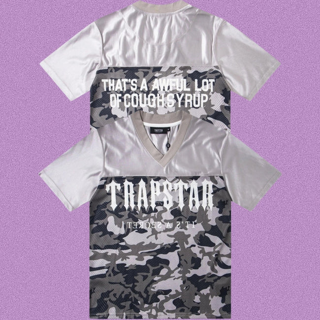 Trapstar V-Neck Camo Soccer Jersey - Dark Charcoal/Silver Hover Image