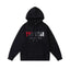 Trapstar Style Autumn/Winter Red-Black-White Gradient Hoodie - Black