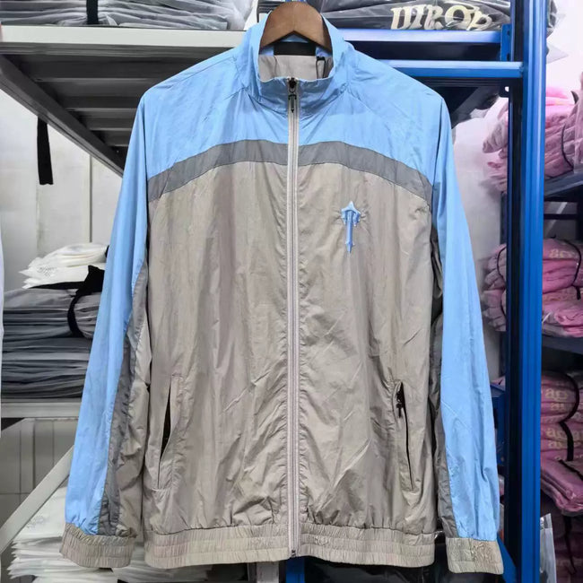 Trapstar Colorblock Track Jacket - Sky Blue/Grey Hover Image