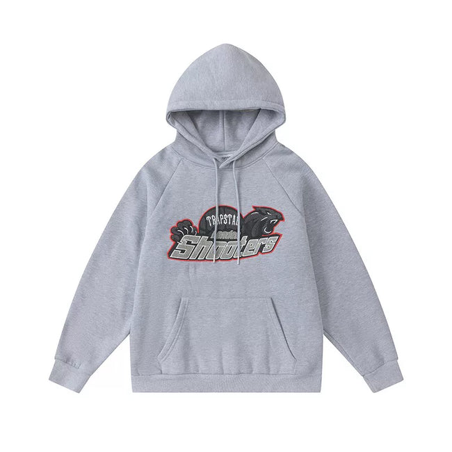 Trapstar Style Autumn/Winter Shooters Panther Graphic Hoodie - Heather Grey Hover Image