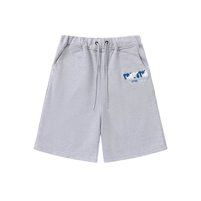 Trapstar Graffiti Logo Sweat Shorts - Grey/Blue Hover Image