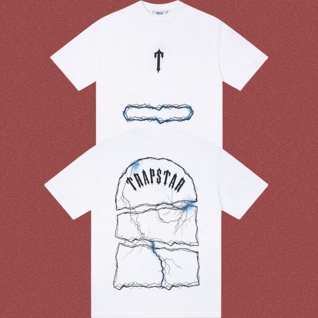 Trapstar Cracked Stone & Lightning Graphic Tee - White Hover Image