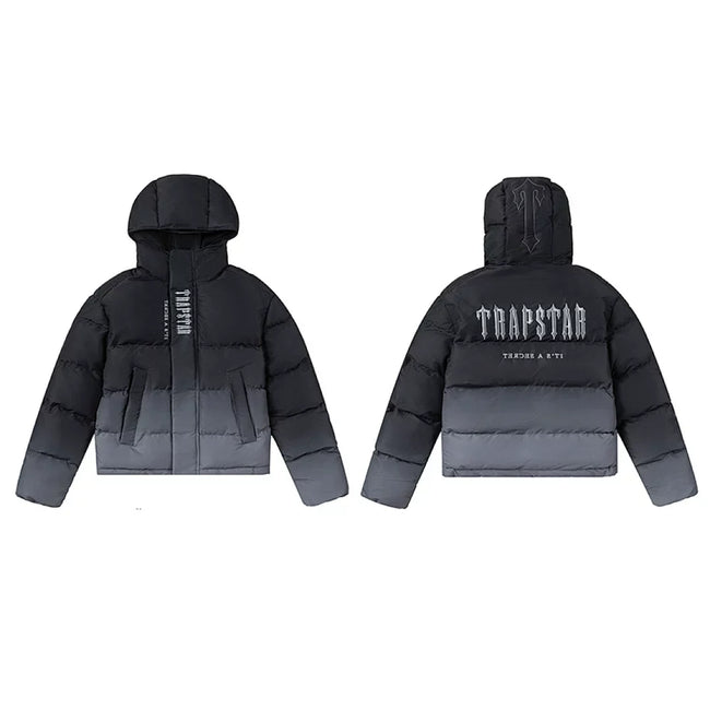 Trapstar Ombre Fade Puffer Jacket - Black/Grey Hover Image