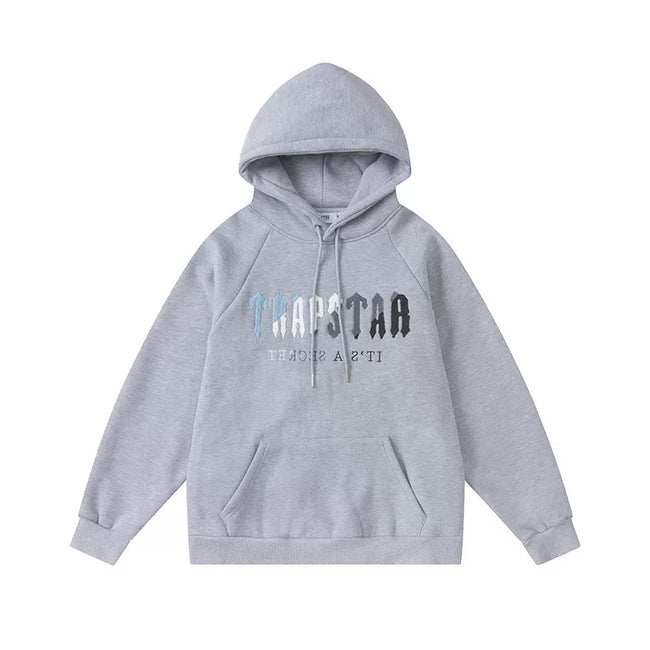 Trapstar Style Autumn/Winter Blue-Grey Gradient Hoodie - Heather Grey Hover Image
