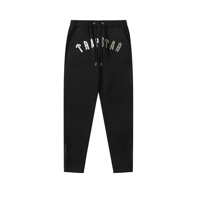 Trapstar Style Autumn/Winter Split-Color Hip-Print Sweatpants - Black/Khaki Hover Image