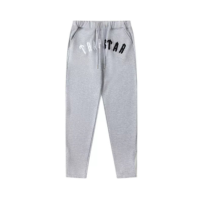Trapstar Style Autumn/Winter Split-Color Hip-Print Sweatpants - Heather Grey/Black Hover Image
