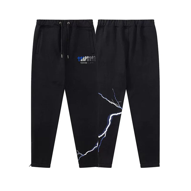 Trapstar Style Autumn/Winter Lightning Graphic Sweatpants - Black Hover Image