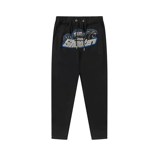 Trapstar Style Autumn/Winter Blue & Black Shooters Sweatpants - Black Hover Image