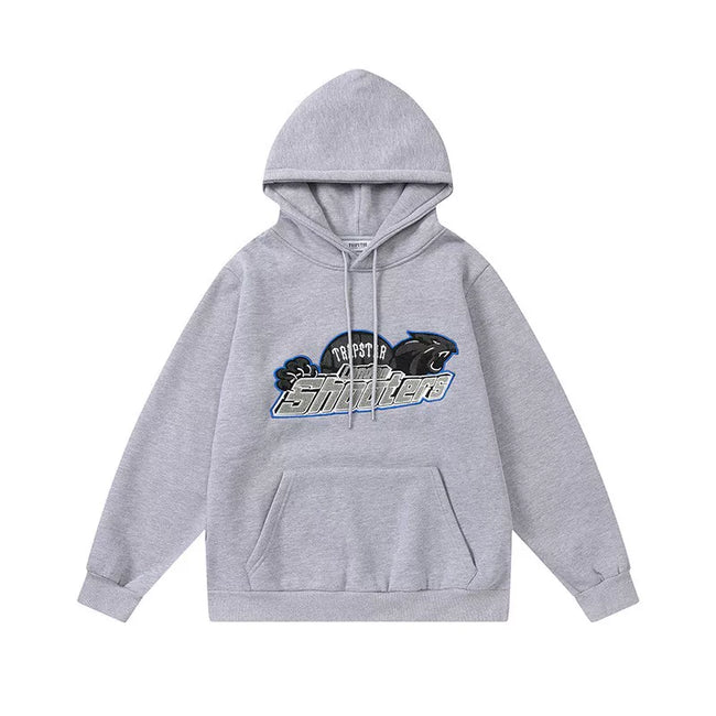 Trapstar Style Autumn/Winter Blue & Black Shooters Hoodie - Heather Grey Hover Image