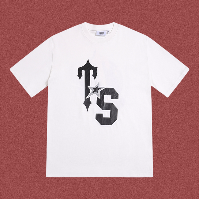 Trapstar Large "TS" Varsity Monogram Tee - White Hover Image