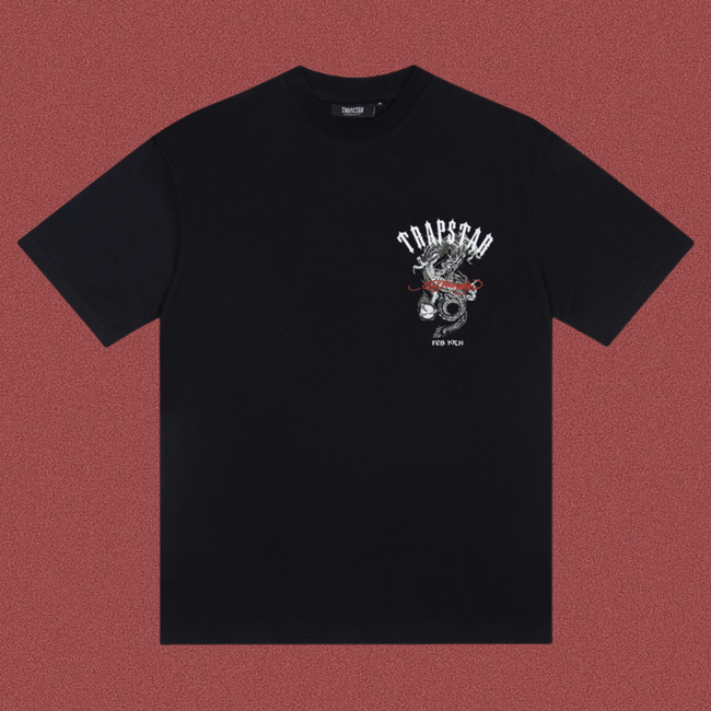 Trapstar Small Dragon & Arch Logo Graphic Tee - Black Hover Image