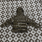 Trapstar Glossy Patent Hooded Puffer Jacket - Dark Bronze/Black