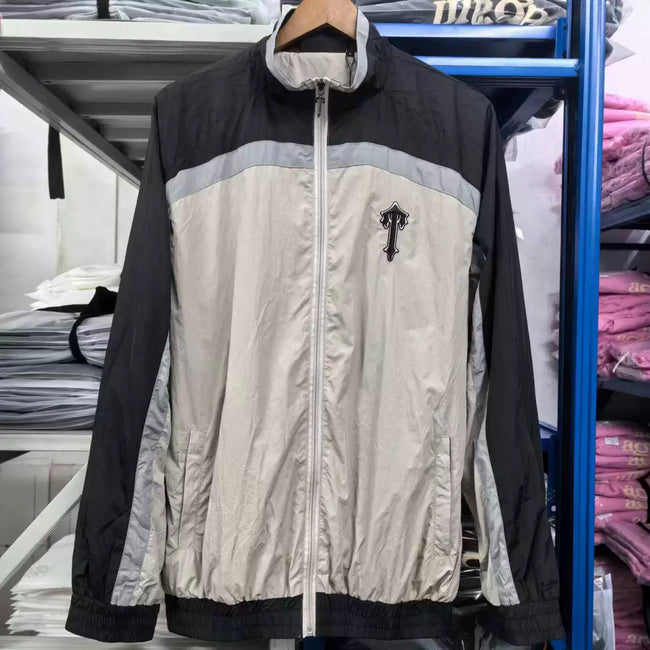 Trapstar Colorblock Track Jacket - Black/Off-White Hover Image