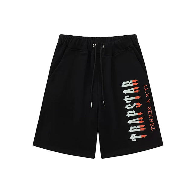 Trapstar It's A Secret Vertical Gradient Sweat Shorts - Black/Red Hover Image