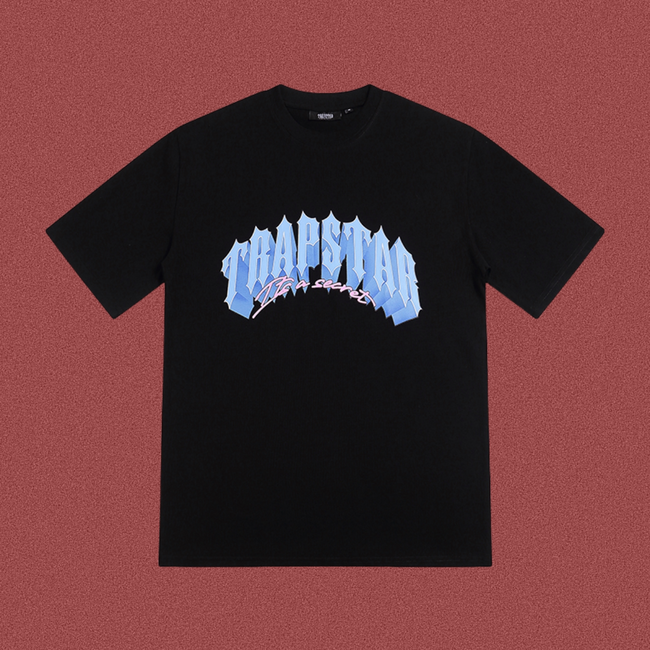 Trapstar Blue Gradient Arch Logo Tee - Black Hover Image