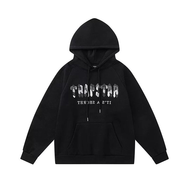 Trapstar Style Autumn/Winter Decoded Graphic Hoodie - Black Hover Image