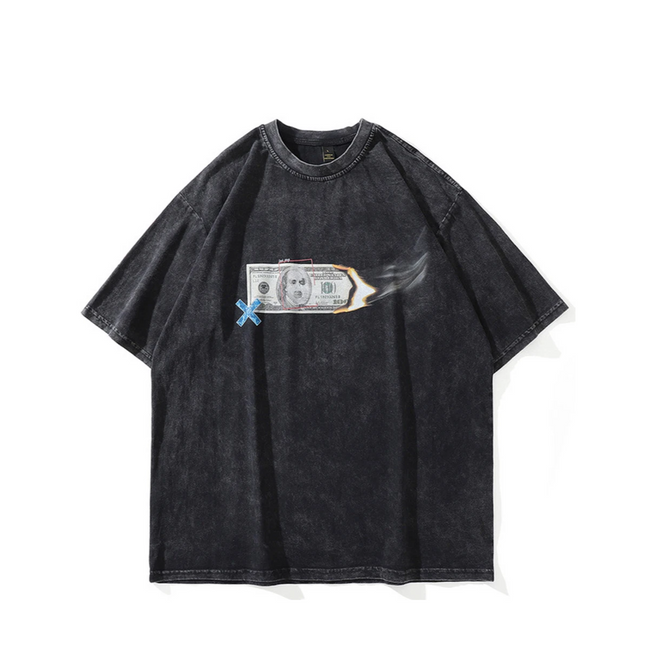Smokin' Money Acid Washed T-Shirt Hover Image