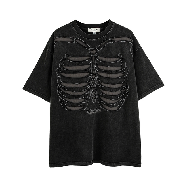 VANCARHELL Skeleton Ribcage T-Shirt Hover Image
