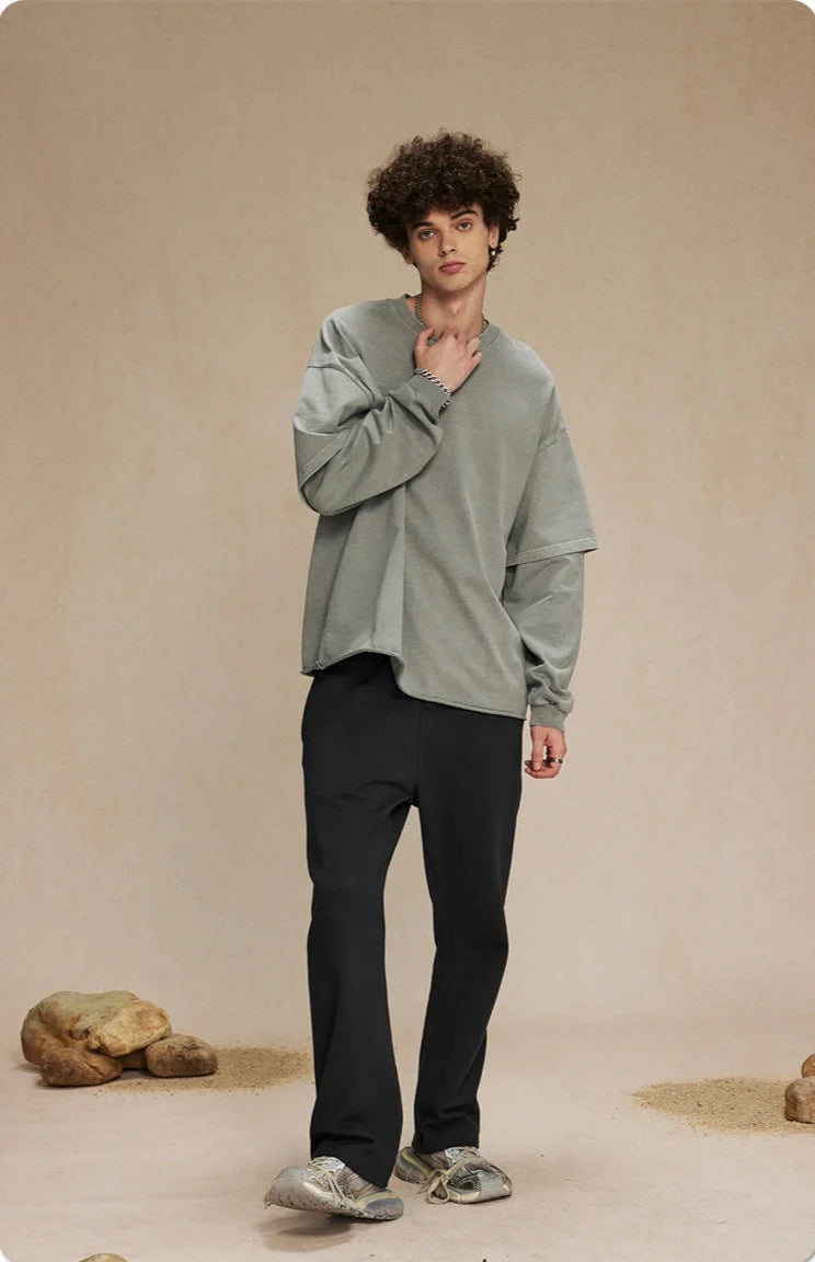Essential Washed Double Layer Long Sleeve