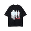 Blurry Crowd Silhouette Anti-Establishment Slogan Retro Oversized Streetwear T-Shirt