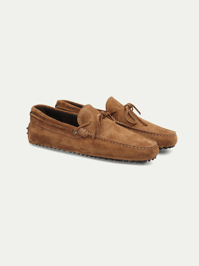 Caramel Suede Driving Shoes Hover Image