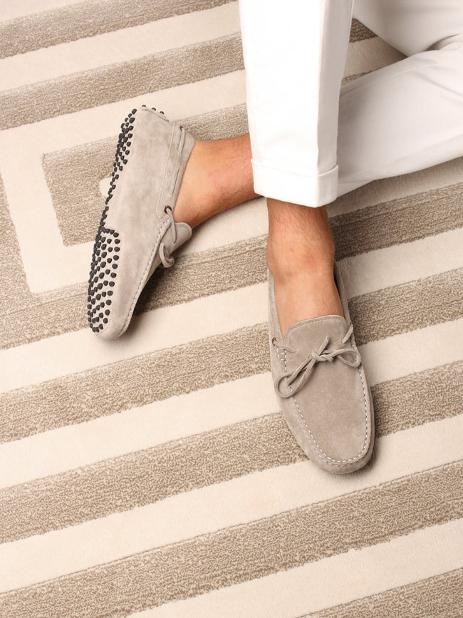 Light Grey Suede Driving Shoes Main Image