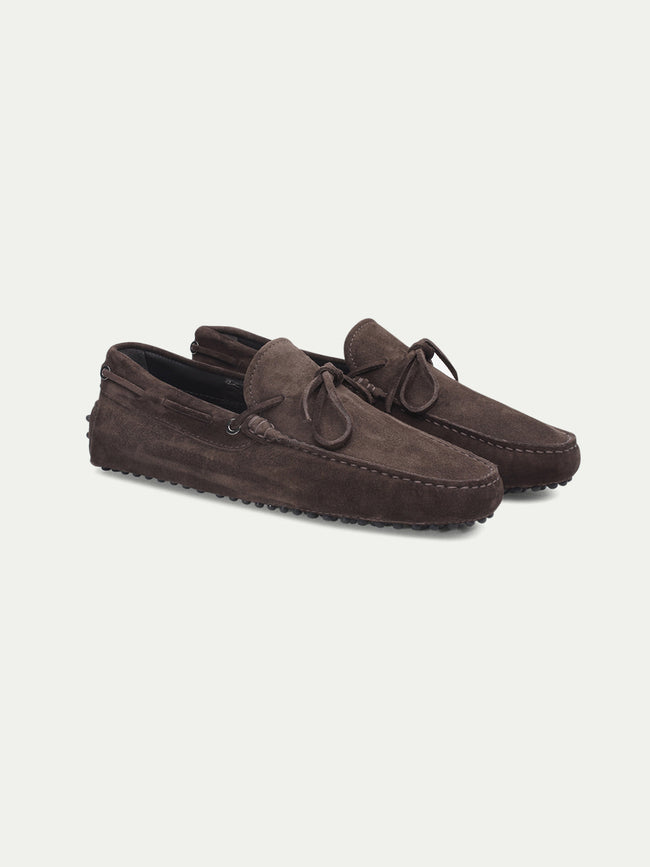 Warm Grey Suede Driving Shoes Hover Image