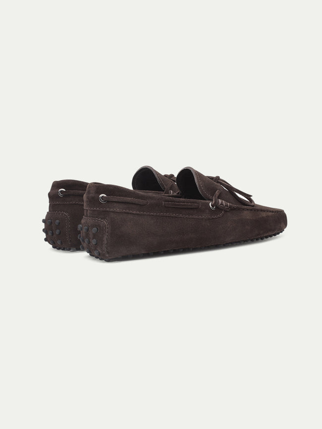 Warm Grey Suede Driving Shoes Main Image