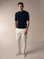 Navy Ribbed T-Shirt