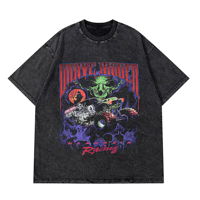 BLACK AIR 'Grave Digger' Washed Cotton Jersey Graphic T-Shirt Hover Image